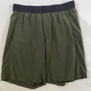 Mens lululemon athletic shorts, olive green